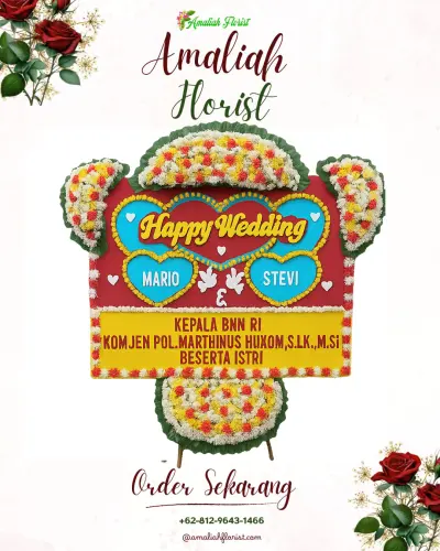 Karangan Papan Bunga Pernikahan di Cisande